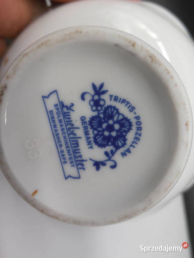 Świecznik Triptis Porzellan wzór cebulowy Raszków