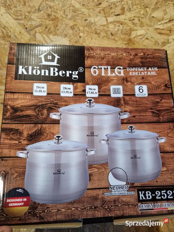 Zestaw dużych garnków 11135 17 L Klonberg KB2523 wielkopolskie Głogowa