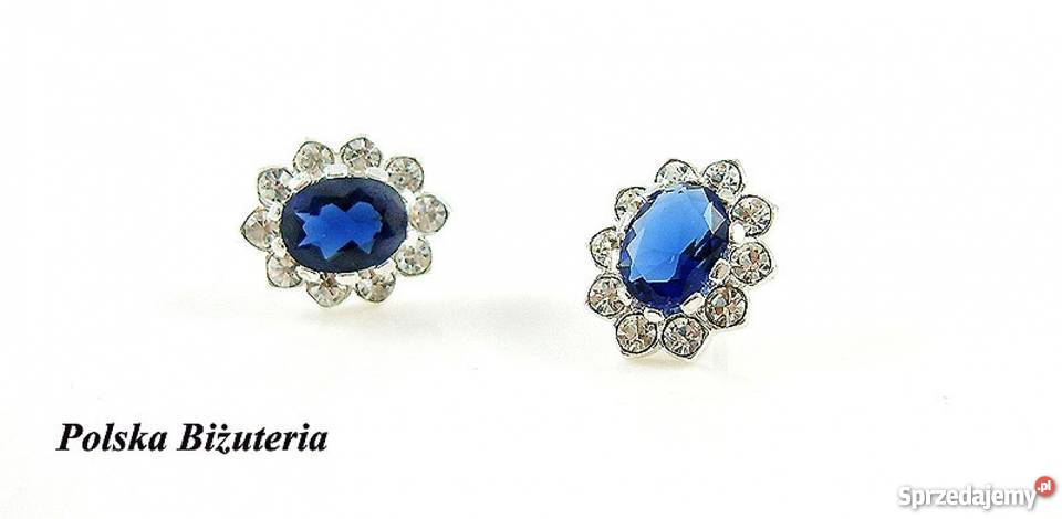 MEGA Srebrny Komplet z Szafirami na Prezent Białystok