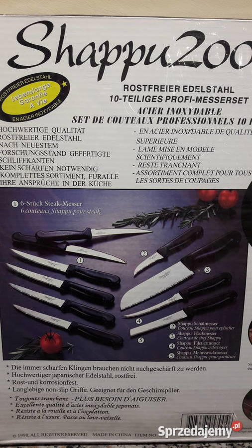 Komplet noży Shappu 2000 Stal nierdzewna Akcesoria kuchenne Głuchołazy