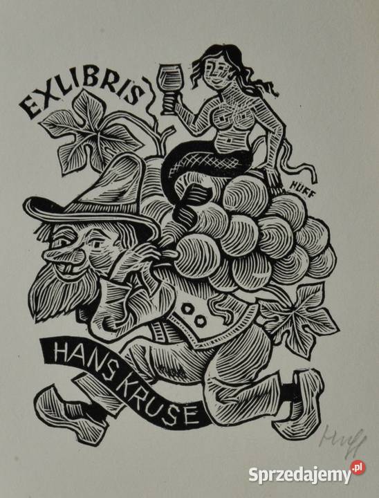 zbiór 6 exlibrisów Hermann Huffert lata 7080