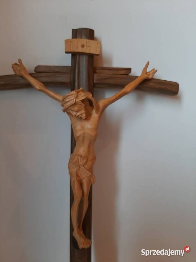 Rzeźba z drewna Ukrzyżowanie krzyż drewniany Lubień sprzedam