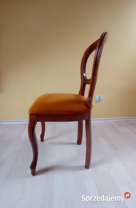 Krzesło drewniane welurowa tapicerka 45cm Białystok