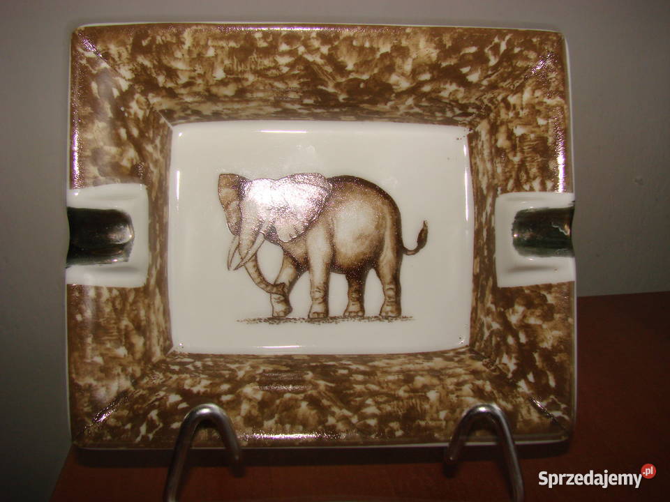 stara porcelanowa popielniczka ze słoniem Pruszcz Gdański