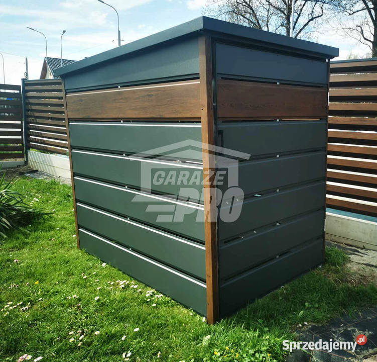 Wiata śmietnikowa spad tył 13x2m zielona drewno Szczecinek
