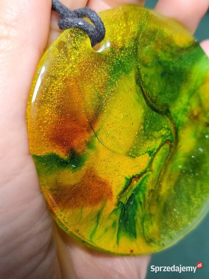 Naszyjnik żółty rękodzieło transparent plus Krasnystaw