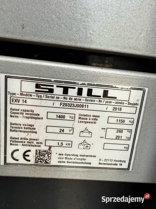 wózek paletowy z masztem STILL EXV 14 Działoszyn