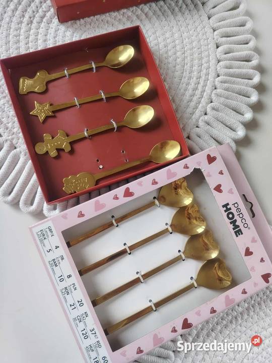 Łyżeczki świąteczne w złotym kolorze Nakło nad Notecią sprzedam