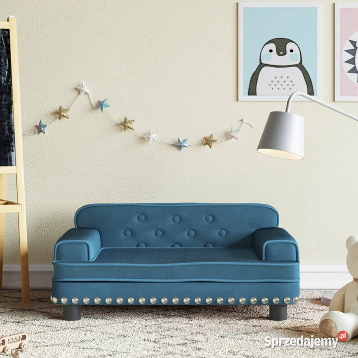 Sofa dzieci niebieska 70x45x30 aksamit WM3196293 Warszawa