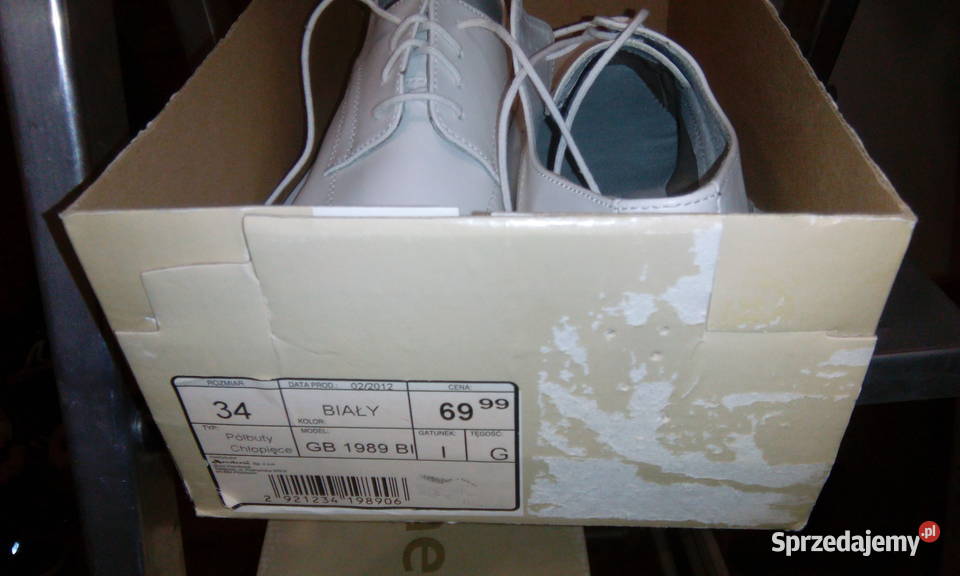Buty 34 dł wkł 24 Beżowe Białe do Komu sprzedam