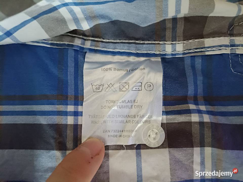 Koszula w kratę niebieska Baby Skill 80 Kwidzyn