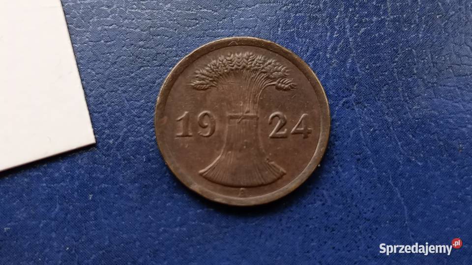 Stare monety 2 pfennig 1924 A Niemcy Numizmatyka Lesko
