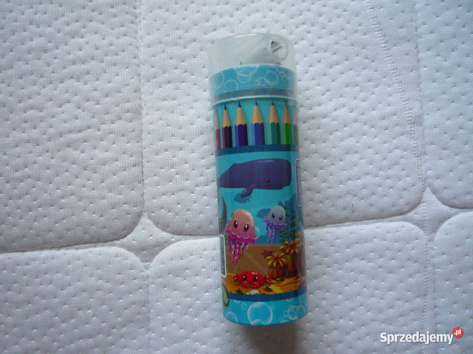 12 kolorów Kredki w metalowej tubie z temperówką