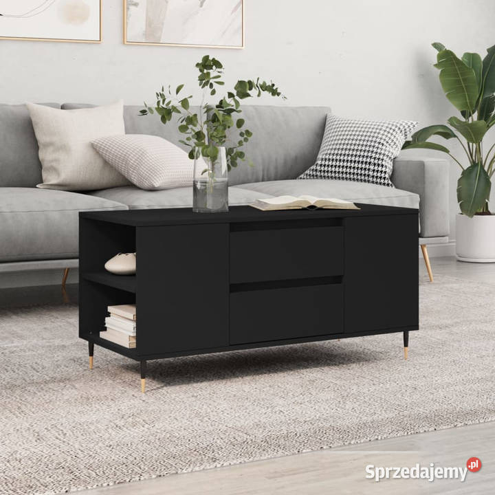 Stolik kawowy czarny 102x445x50 materiał mazowieckie Warszawa