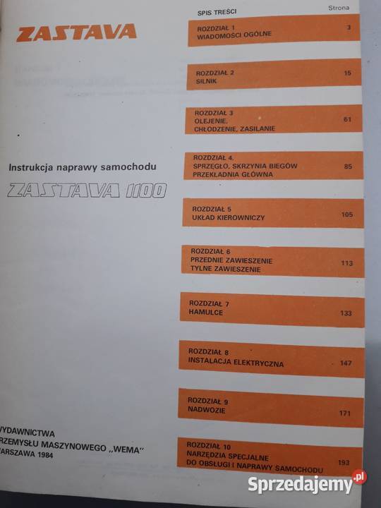 Instrukcja naprawy samochodu Zastava 1100 mazowieckie Warszawa