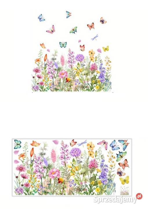 Naklejki na Okno Kwiatki Ręcznie Malowane 60 x Naklejki mazowieckie Płock