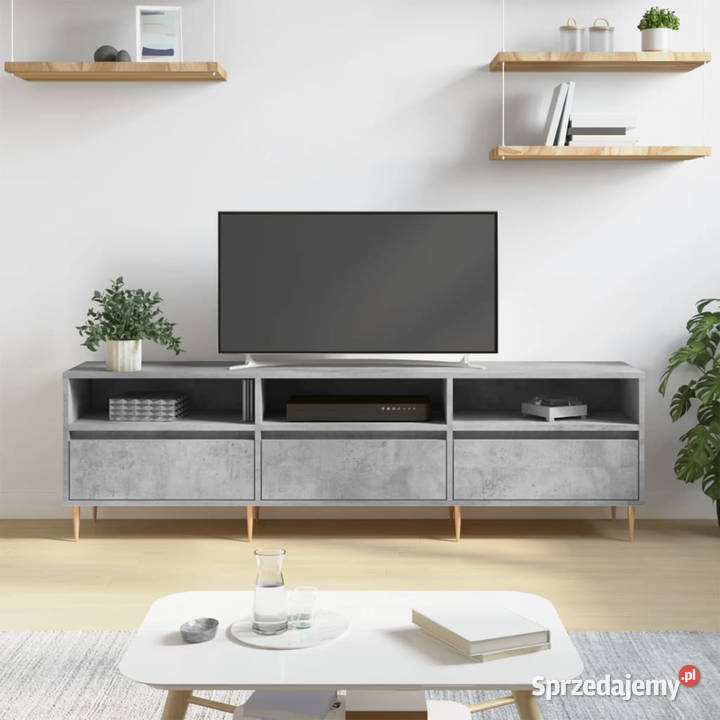 Szafka pod TV szarość betonu 150x30x445 WM831272 Warszawa sprzedam