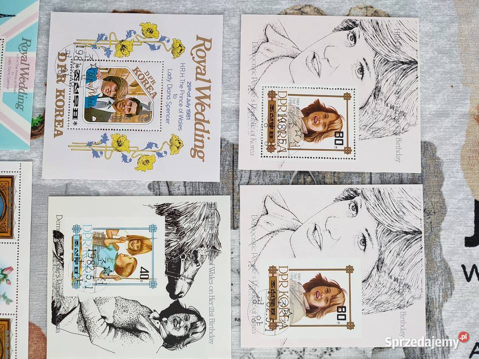 zestaw 2 znaczków księżna Diana śląskie Myszków