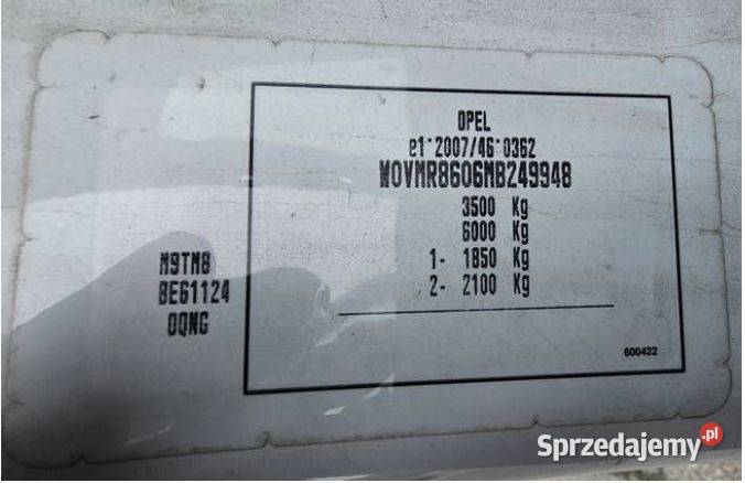 Opel Movano sprzedaż syndyka manualna Brzezie sprzedam