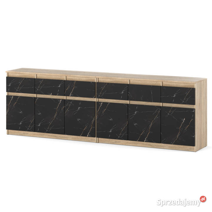 Komoda 6 Szuflad Nowoczesna Szafka Dąb Sonoma 35cm Elbląg