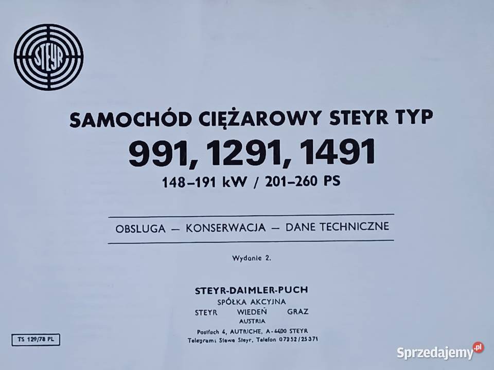 STEYR 991 1291 1491 Instrukcja obsługi Rzeszów