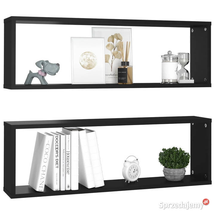 Półki ścienne kostki 2 czarne 80x15x265 WM807109 Warszawa