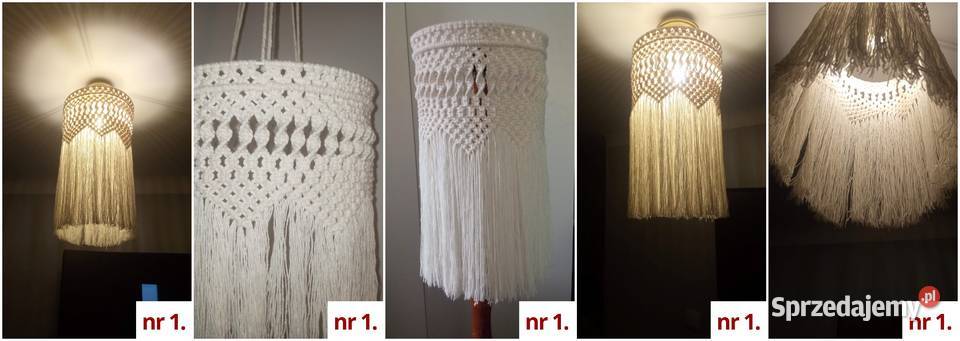 Abażur klosz z makramy makrama boho własnoręczne Siedlce