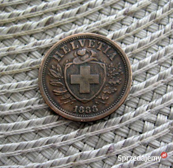 Szwajcaria 2 Rappeny 1888r Niski Nakład Kalisz
