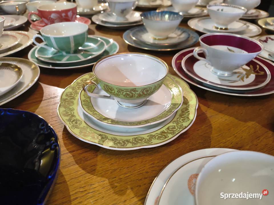 Duża kolekcja filiżanek porcelanowych vintage Chorzew sprzedam