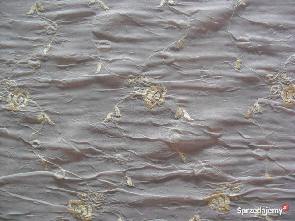 firanka krótka 140 woal haft krem Wrocław