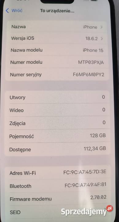 iPhone 15 128GB Świętochłowice sprzedam
