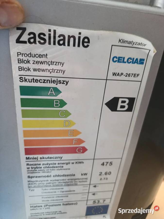 Klimatyzator Celcia wap 267ef Instalacje Skawina sprzedam