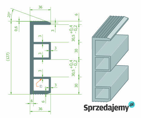 Obrzeże deski podłogowej aluminiowej Pozostałe Lubanie sprzedam