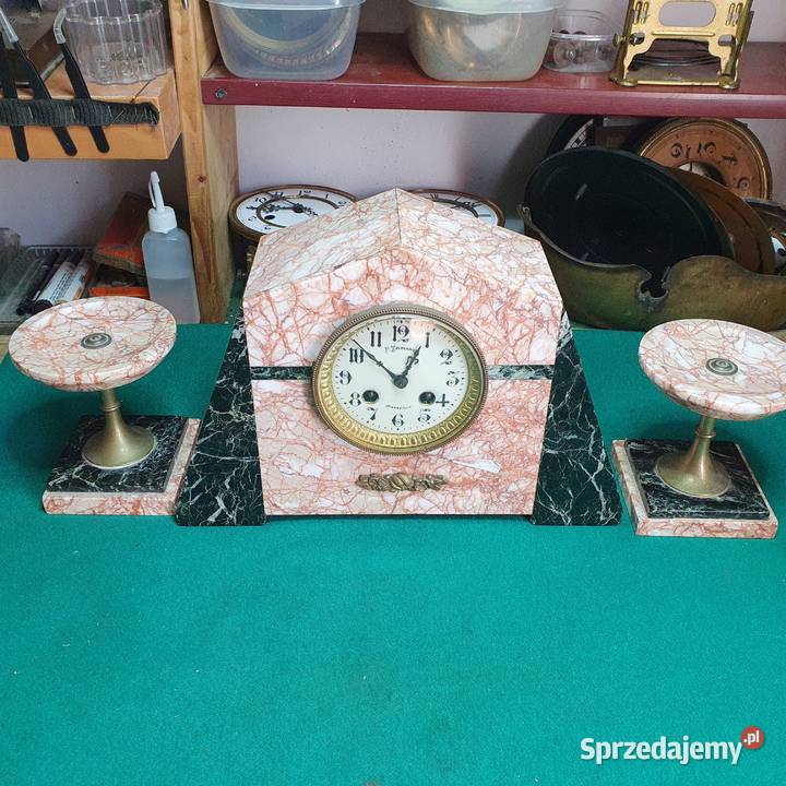 Sprawny zegar ARTDECO z przystawkamibrak dzwonka sprzedam
