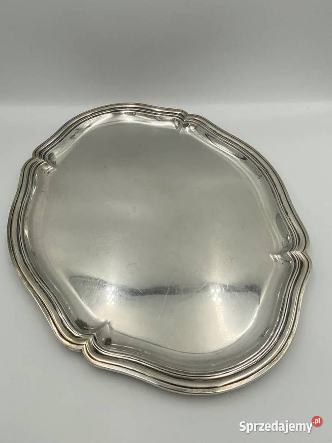Duża owalna taca ze srebra pr 800 49 x 37 Poznań