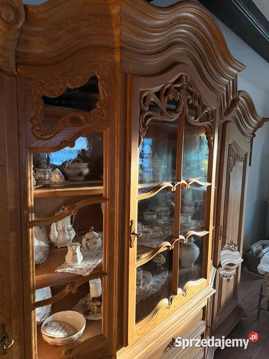 Piękny dębowy kredens dębowa biblioteka lity Meble Sypniewo