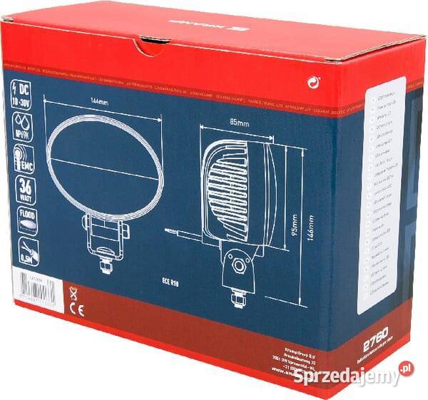 Lampa robocza LED owalna 36W 2760 lm 1030V Kamionna