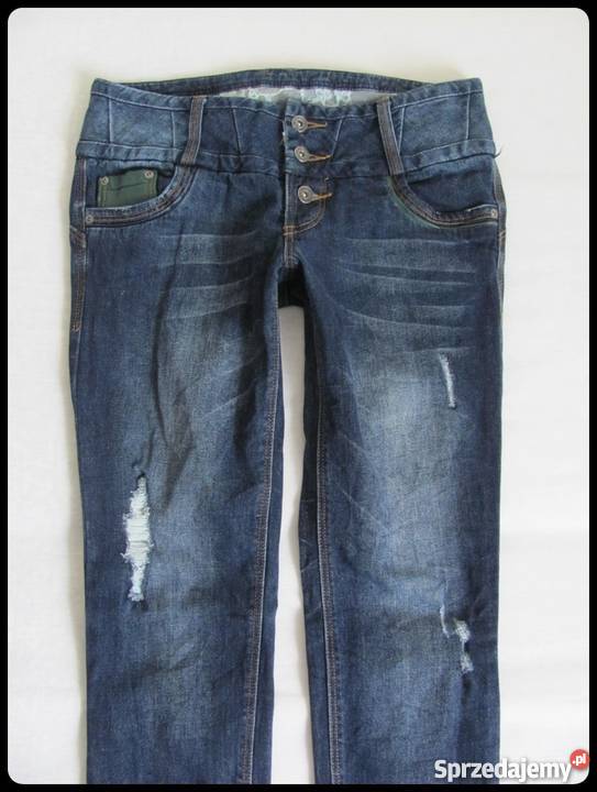 RAINBOW spodnie jeansowe z przetarciami 38 M Płock sprzedam