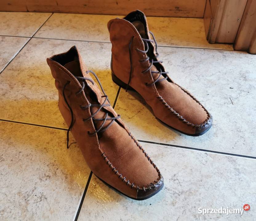 Buty skórzane Oryginalne KS zamsz nubuk 38 Półbuty Łódź sprzedam