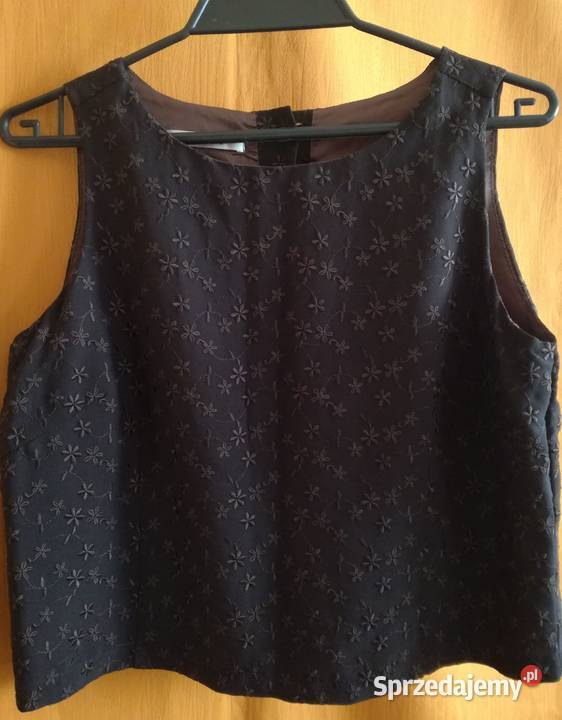 Bluzka bez rękawów z tyłu rozpinanaRozmiar M brązowy/beżowy Łódź