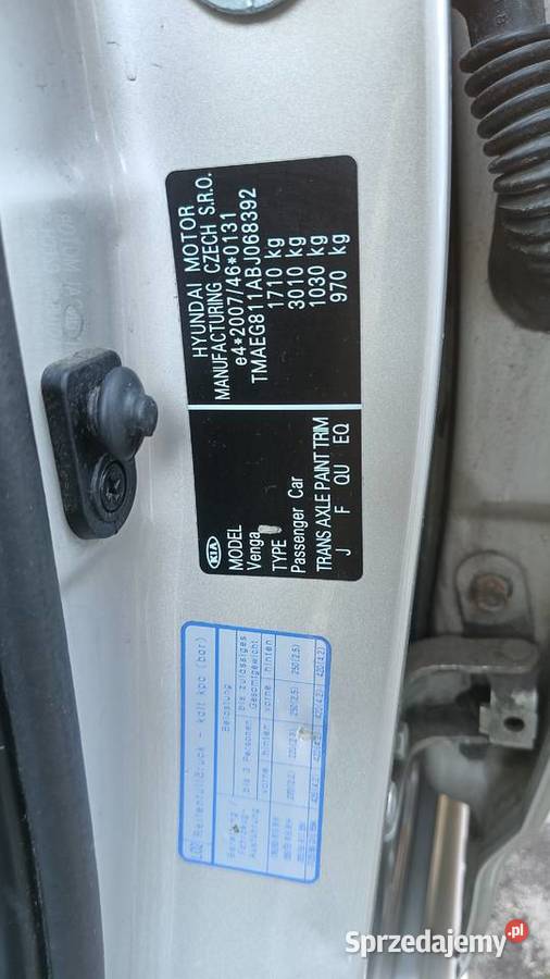 Kia Venga 14 VENGA 2011 14 LPG BEZWYPADEK 207200km Pabianice