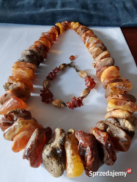 Naszyjnik 210 gram z surowych bryłek bursztynu Słupsk