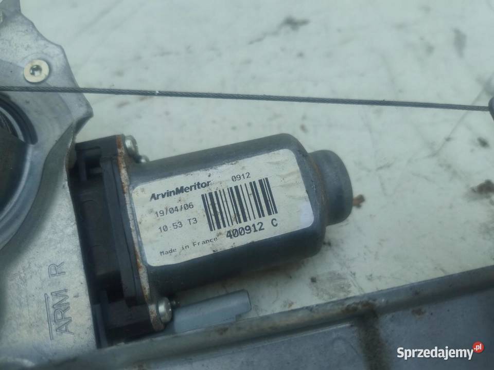 MECHANIZM PODNOŚNIK SZYBY PRAWY PRZÓD PEUGEOT