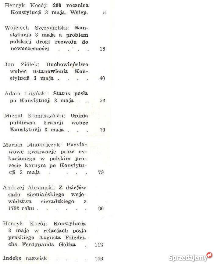 200 ROCZNICA KONSTYTUCJI 3 MAJA 17911991 Rok wydania 1989 Książki naukowe i popularnonaukowe Łódź