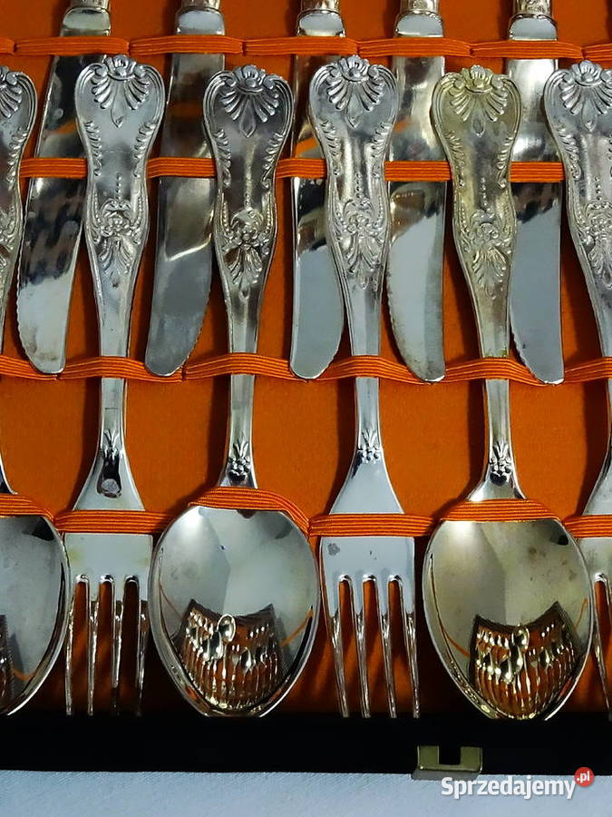 Ekskluzywny duży zestaw sztućców platerowanych lubelskie Tarnogród