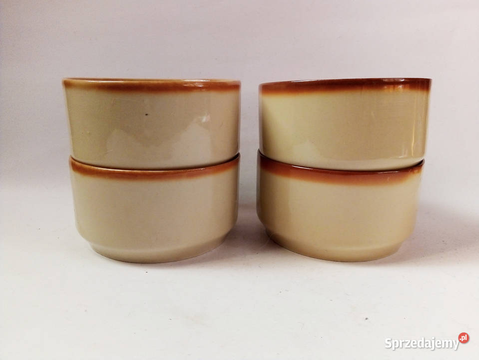 4 beżowe salaterki miseczki Tułowice vintage PRL Salaterki i półmiski Częstochowa sprzedam