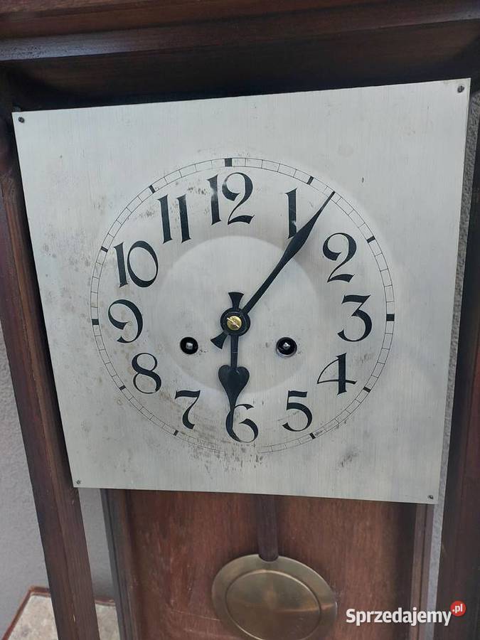 Stary zegar ścienny gabinetowy PHS przedwojenny Tczew