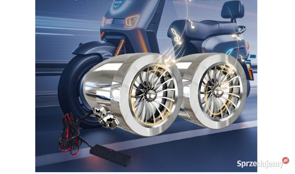 GŁOŚŃIKI MOTOCYKLOWE BLUETOOTH CHROM Z ŁADOWARKĄ Sosnowiec