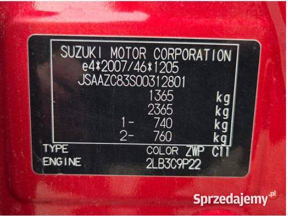 SUZUKI Swift 12 2020 Syndyka zachodniopomorskie sprzedam