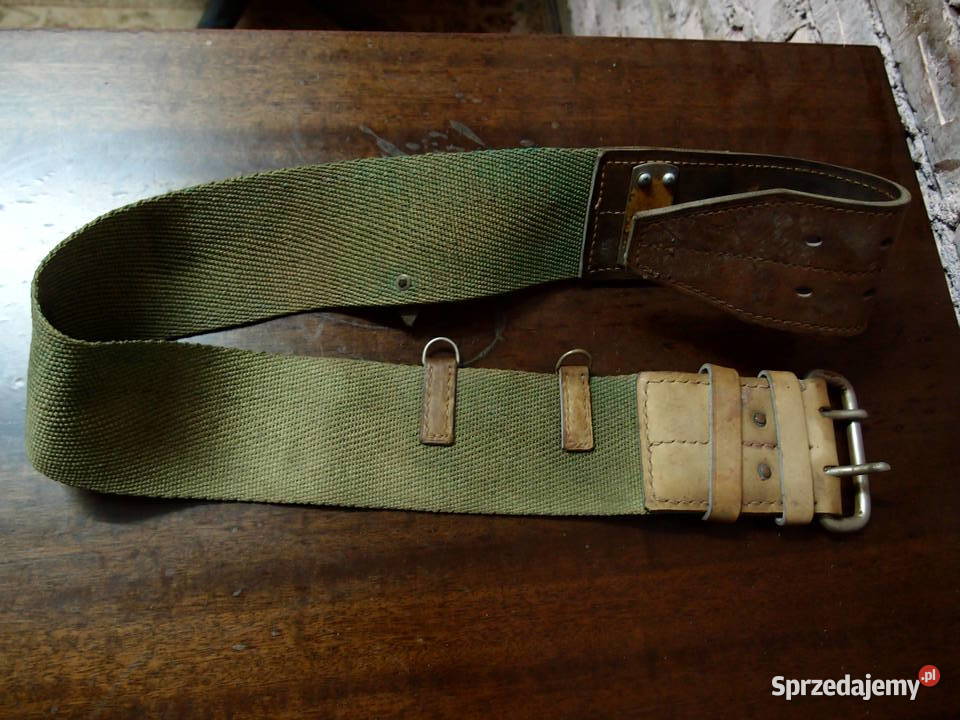 Oryginalny zabytkowy pas strażacki 2D topór Łódź